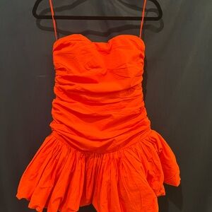 Strapless Orange Dress
